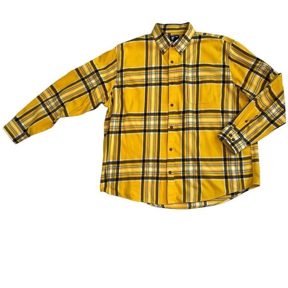 Lands’ End Men’s Yellow Plaid Flagship Flannel Shirt Size XXL NEW w/o Tags - Picture 10 of 10
